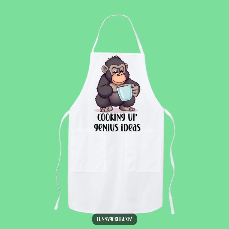 Funny Gorilla Book Balance Apron: Cook with Wisdom and Humor, Perfect Gift