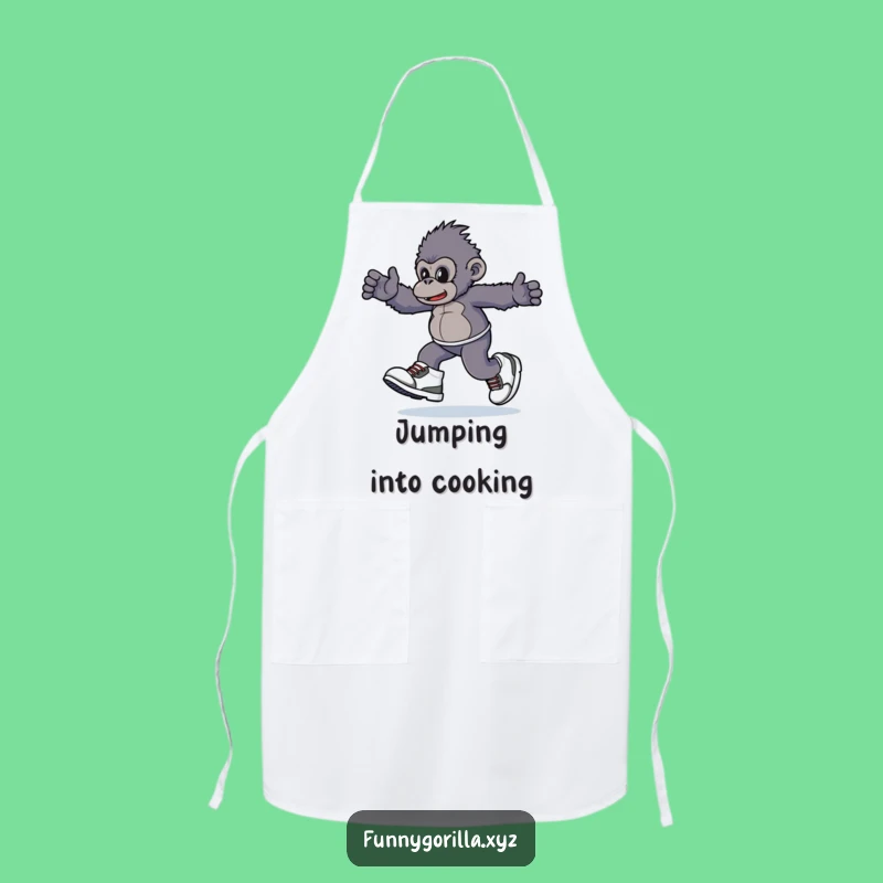 Funny Gorilla Sneakers Apron: Playful Primate Chef in Giant Shoes