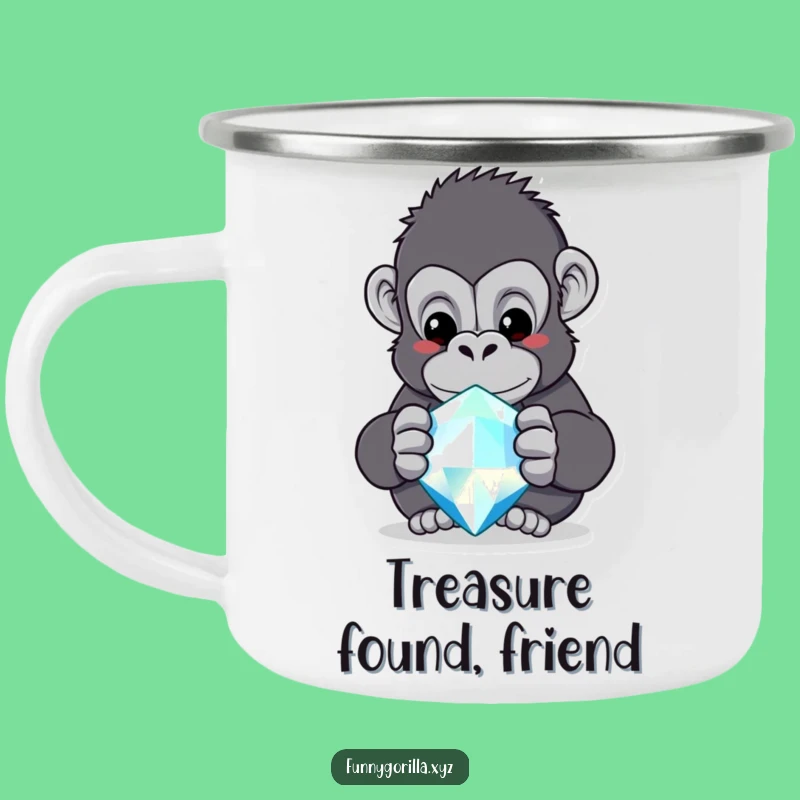 Funny Gorilla Jewel Camping Mug - Curious Explorer Mug - Outdoor Gift