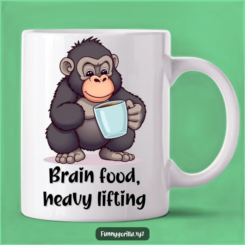 Funny Gorilla Book Balance Mug: Hilarious Pose Humor, Perfect Gift