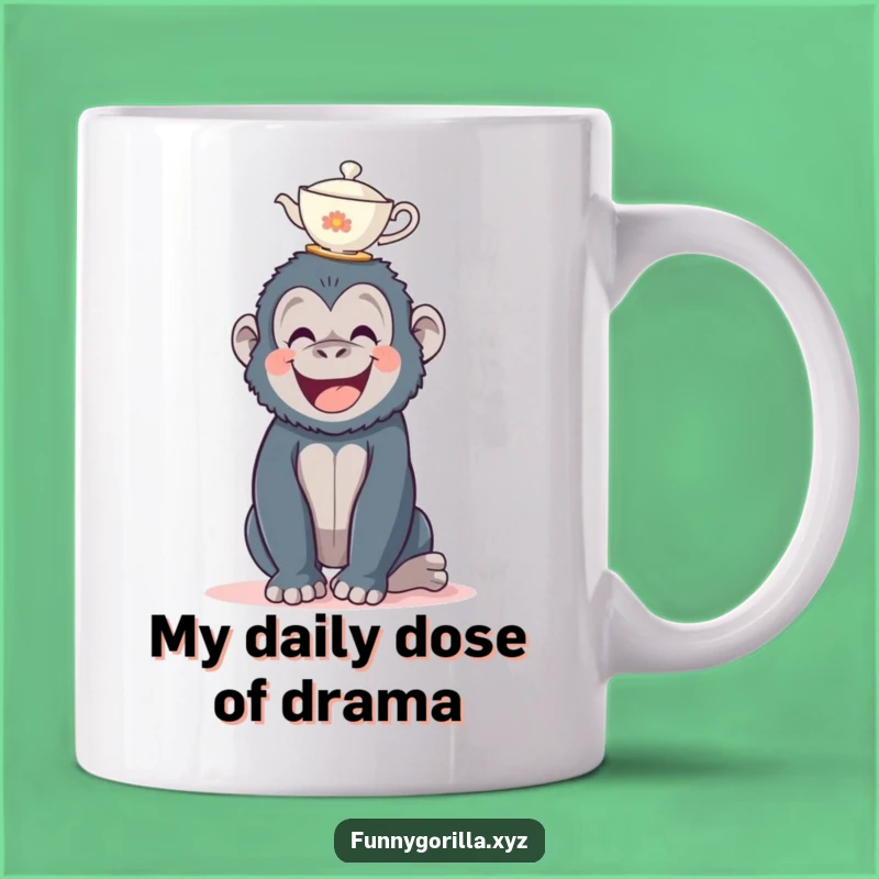 Funny Gorilla Teacup Balancing Act Mug - Hilarious Primate Gift Idea