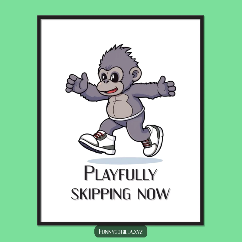 Funny Gorilla Sneakers Digital Print: Playful Primate Art in Giant Shoes