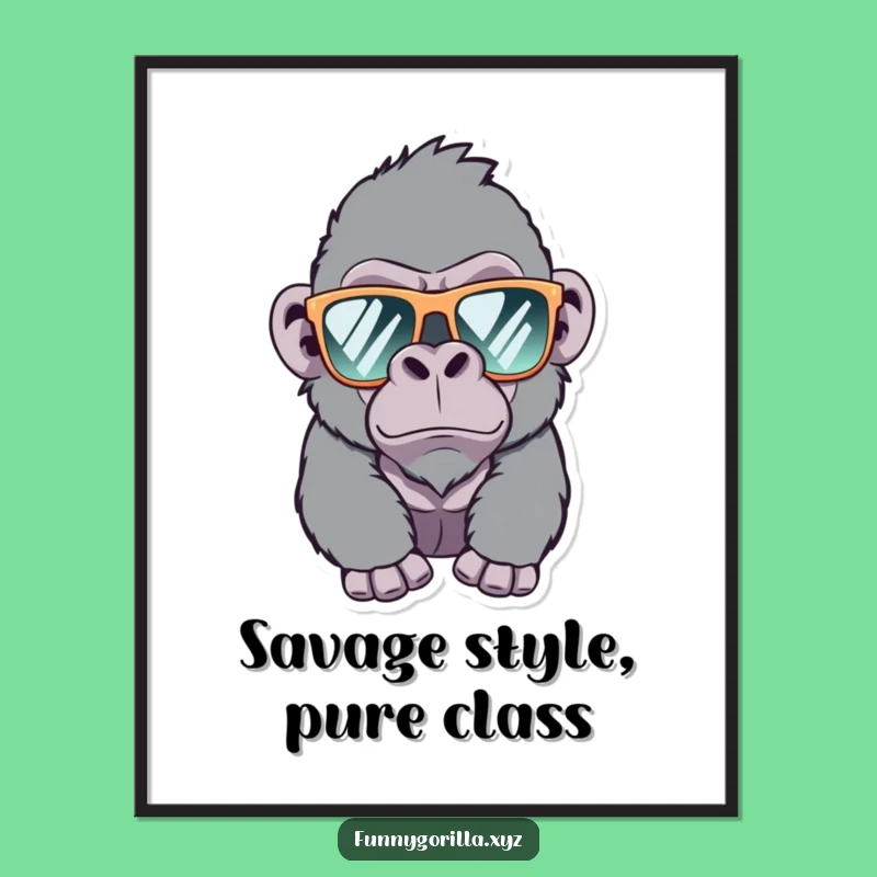 Funny Gorilla Digital Art: Winking Ape Printable - Instant Hilarious Decor Gift