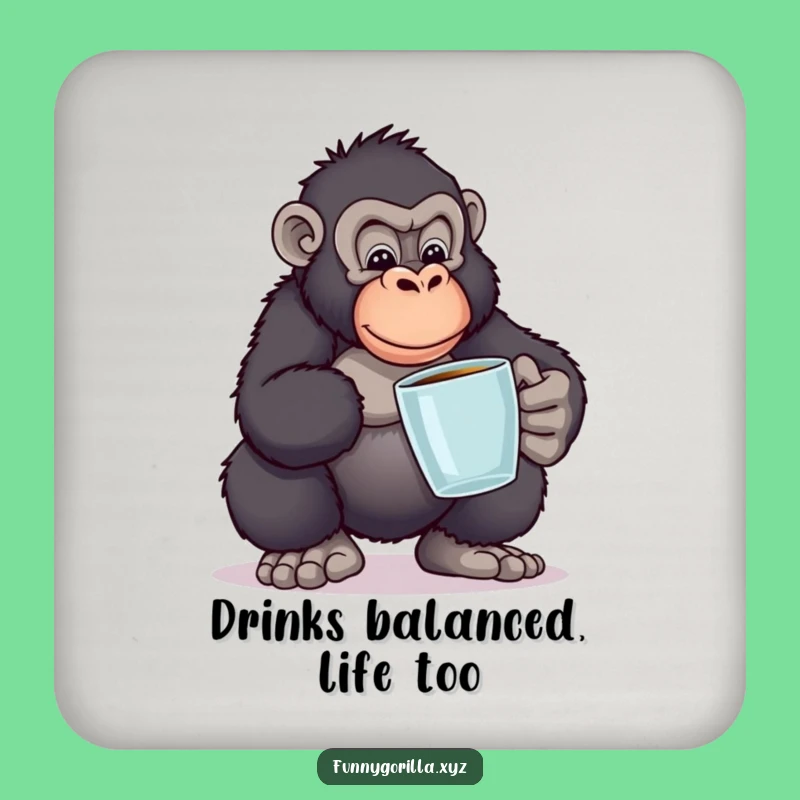 Funny Gorilla Book Balance Coaster: Protect Surfaces with Humor, Perfect Gift