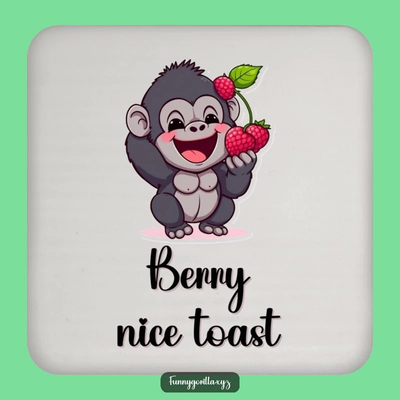 Funny Gorilla Berry Coaster: Happy Primate Treat Holder for Surfaces