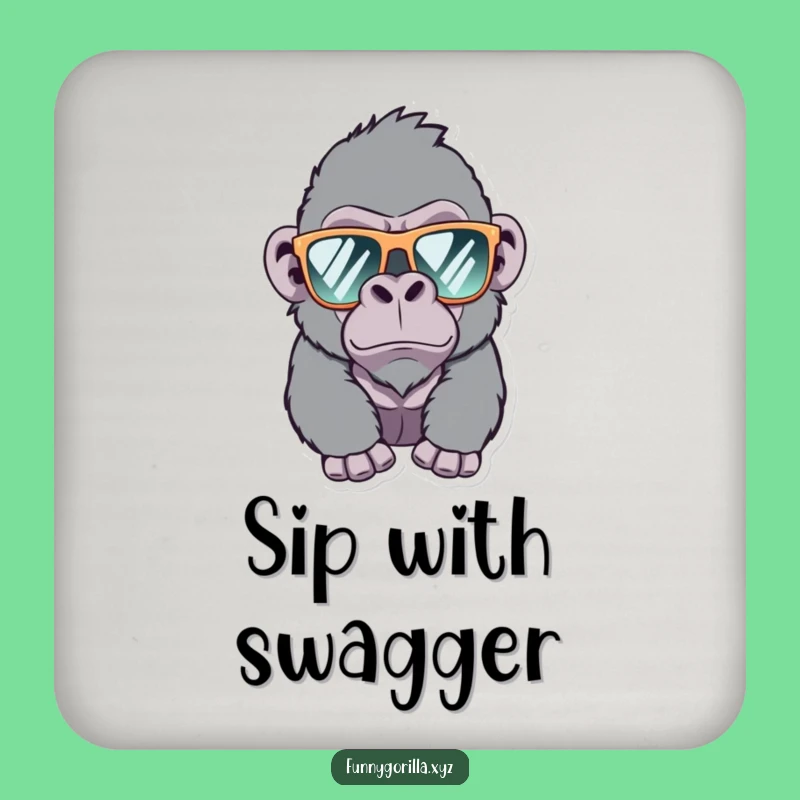 Funny Gorilla Drink Coaster: Winking Ape Protection - Hilarious Table Gift