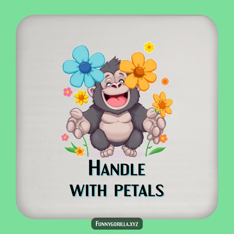Funny Gorilla Flower Juggling Coasters: Protect Tables with Floral Charm