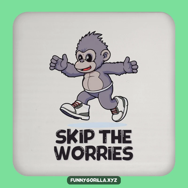 Funny Gorilla Sneakers Coaster: Playful Primate Shoe Protection Humorous