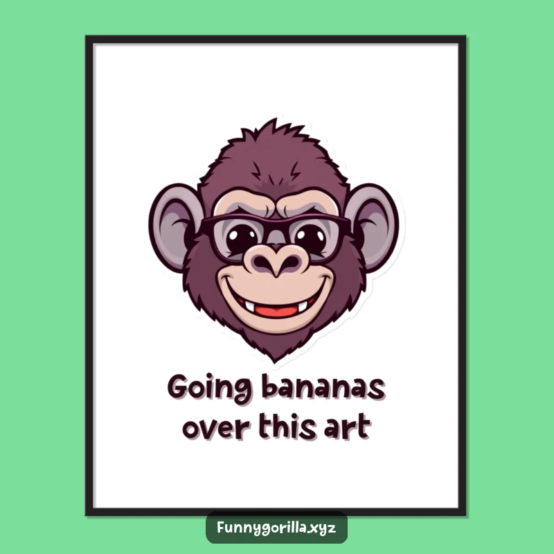 Comical Gorilla Smile Free Printable Wall Art - Funny Downloadable Decor for Laughs