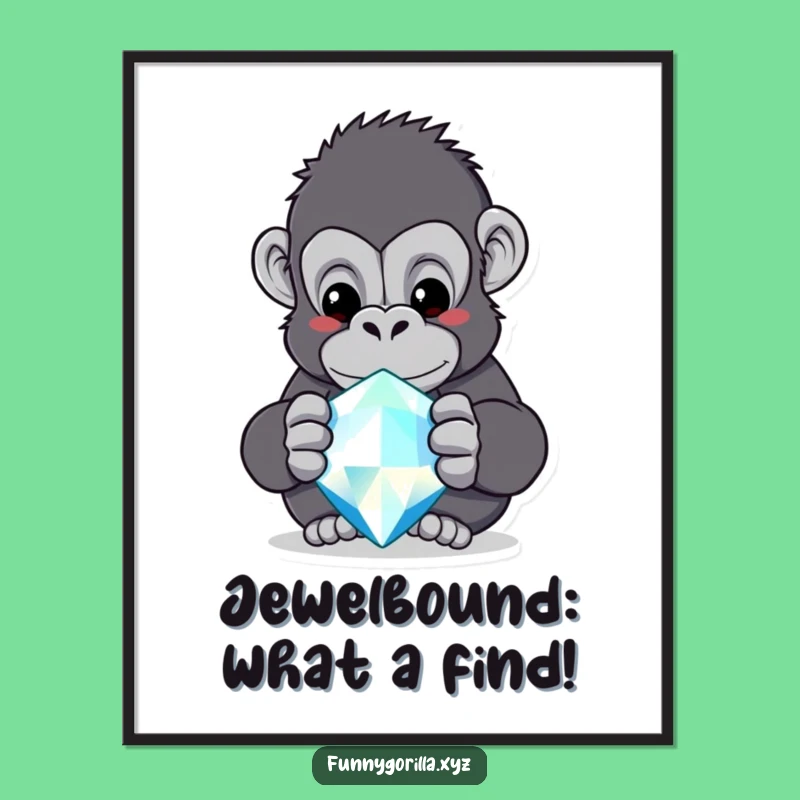Quirky Free Printable Wall Art: Gorilla Jewel Fascination, Fun Downloadable Decor for Home