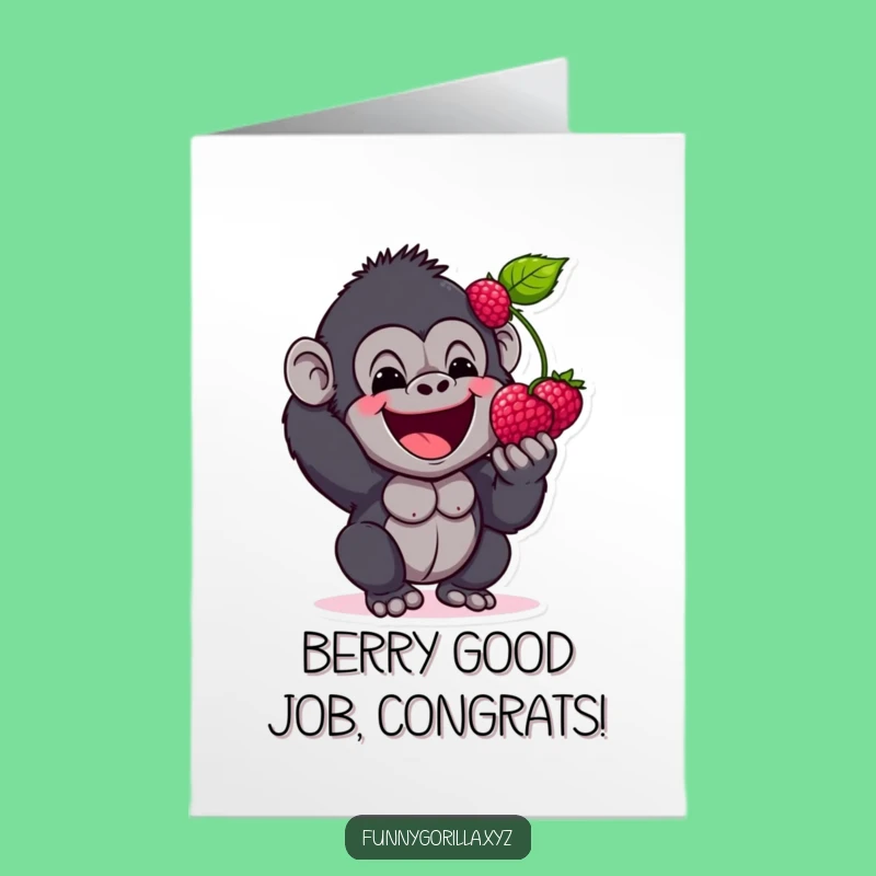 Gorilla's Berry Congrats Free Printable Card - Cheerful Downloadable Gift for Success