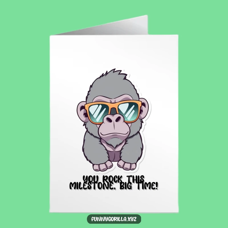 Free Printable Congrats Card: Cheeky Gorilla Wink - Humorous Downloadable for Any Win