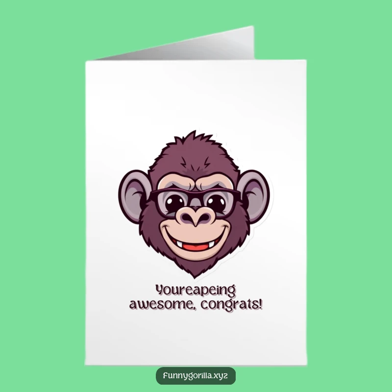 Goofy Gorilla Congrats Free Printable Card - Joyful Downloadable Gift for Any Win