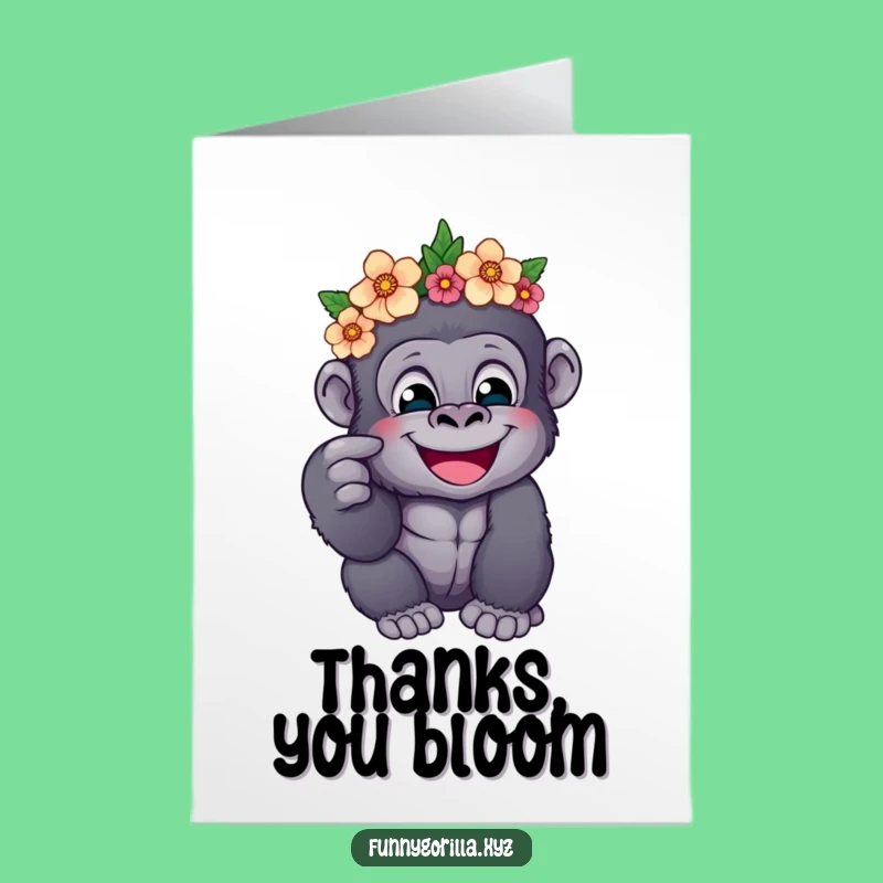 Free Printable Thank You Card: Gorilla's Sweet Thanks, Funny Downloadable Gift