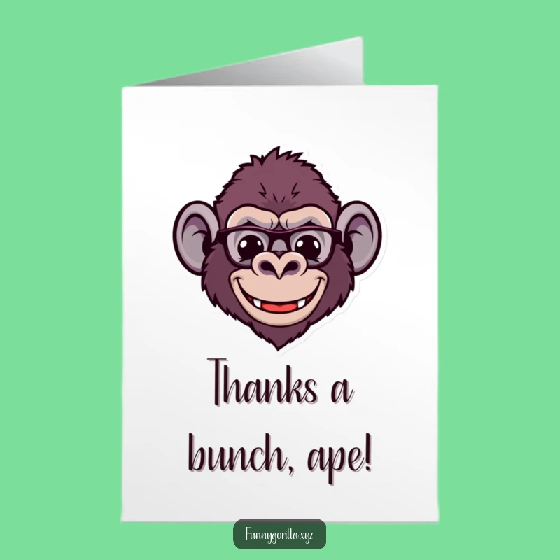 Silly Gorilla Thanks Free Printable Card - Heartfelt Downloadable Gift of Gratitude