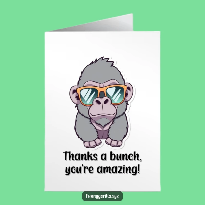 Free Printable Thank You Card: Winking Gorilla - Hilarious Downloadable Gratitude Gift