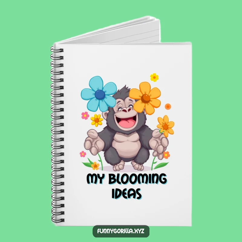 Funny Gorilla Flower Juggling Notebook: Journal Gentle Thoughts & Blooms