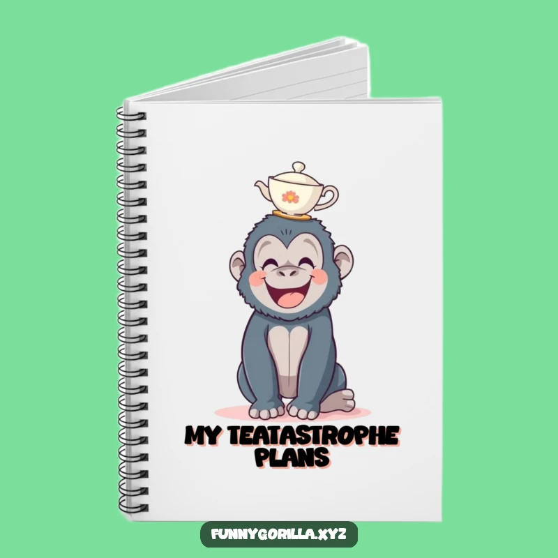 Funny Gorilla Teacup Notebook - Journal Your Laughs - Primate Gift Idea