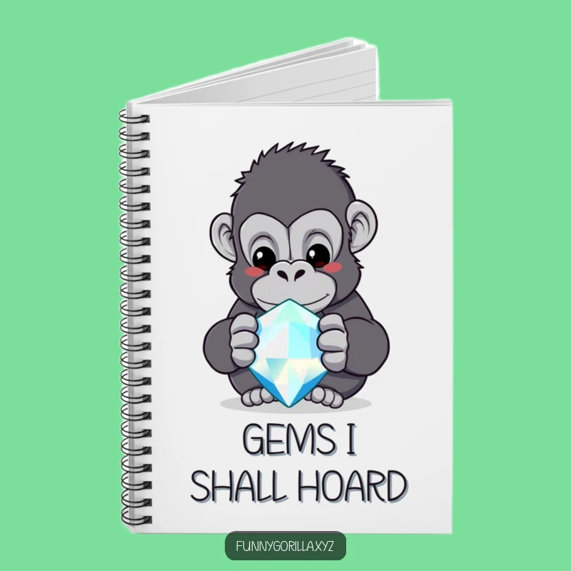 Funny Gorilla Jewel Notebook - Journal Your Discoveries - Primate Gift