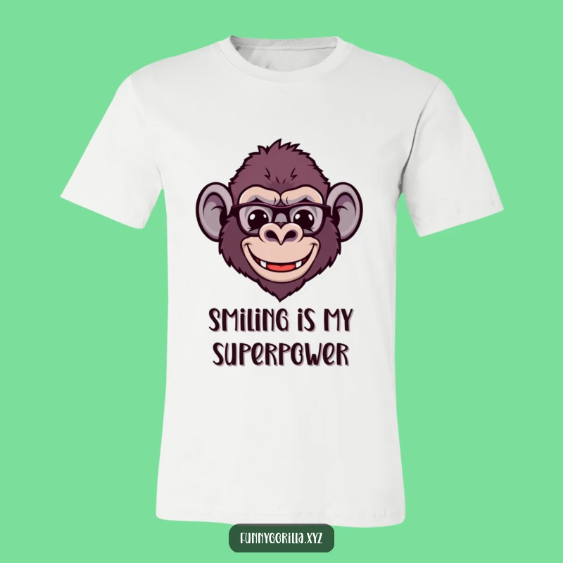 Funny Gorilla Smile T-Shirt: Comical Primate Head Tee for Lively Humor