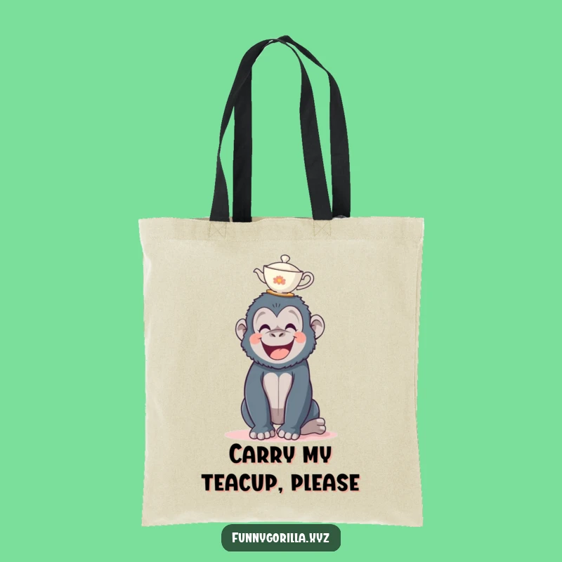 Funny Gorilla Teacup Tote Bag - Carry Your Laughs with this Primate Bag