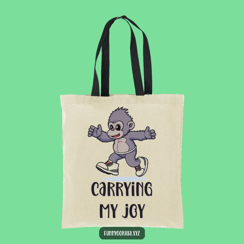 Funny Gorilla Sneakers Tote Bag: Playful Primate Carrying Gear Humorously