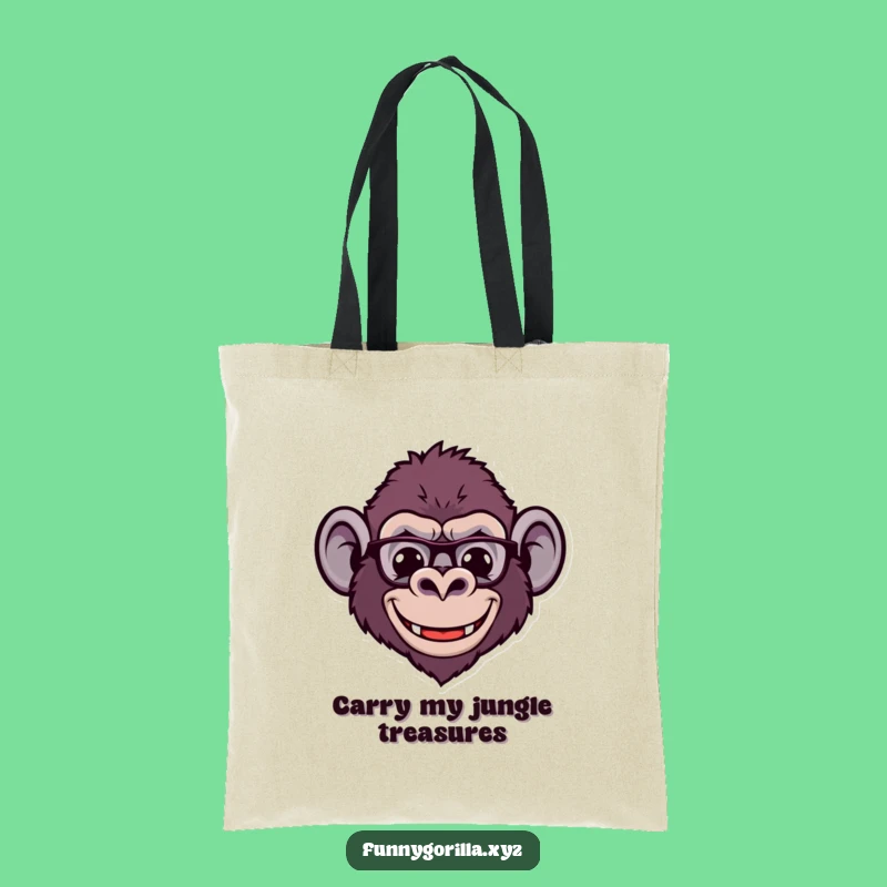 Funny Gorilla Smile Tote Bag: Comical Primate Head Carry-All for Fun