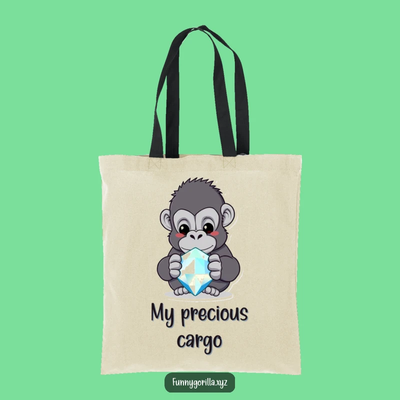 Funny Gorilla Jewel Tote Bag - Carry Your Curiosity - Primate Shopping Bag